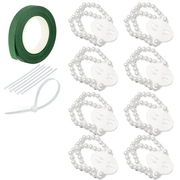 Corsage Wristlet Band 8 Pcs Wrist Corsage Bracelets Pearl