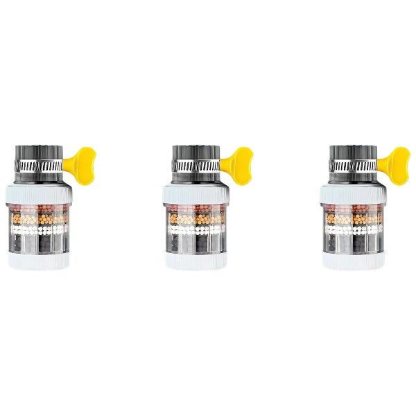 Premium High-Pressure Faucet Water Filter - White - 3 Pack