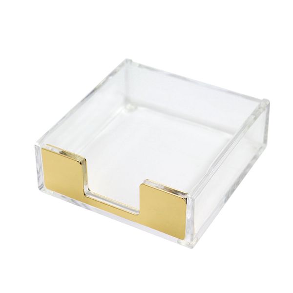 Acrylic Post It Holder - Gold