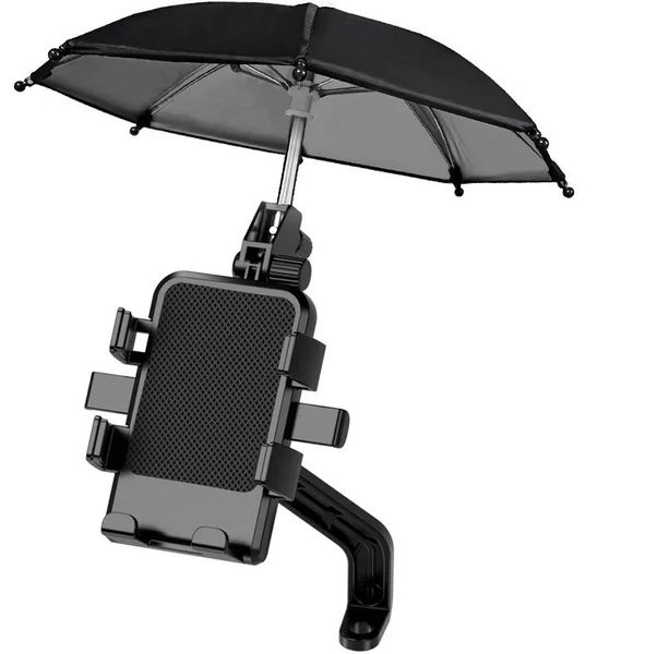 Bike Phone Mount with UV Protection Umbrella, Waterproof Anti-Slip Bicycle