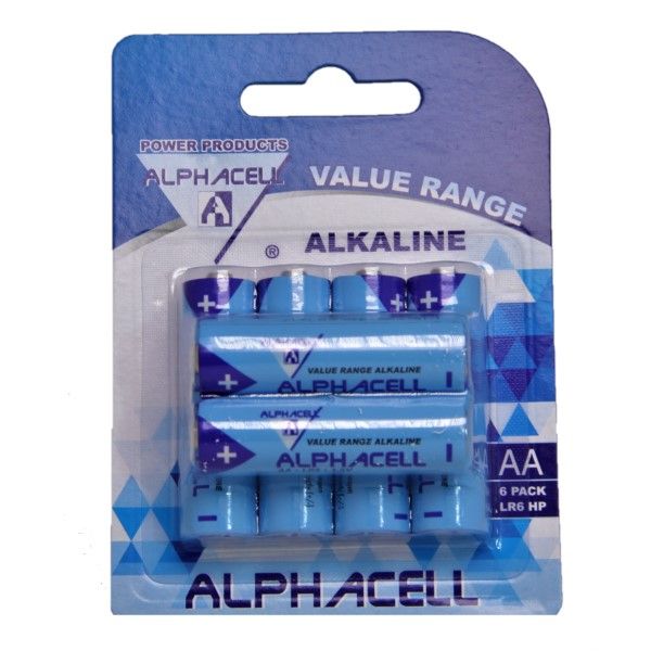 3 Pack of Alphacell Value Battery Size AA 6-Pieces Total 18 Batteries