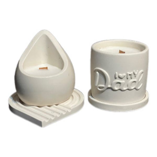 White Wax I Love Dad Lemon Candle