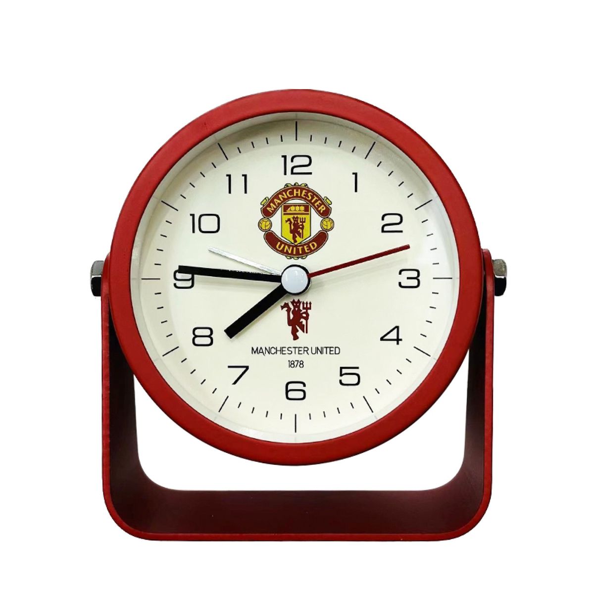 Inspired Manchester United Fan Rotating Metal Analogue Alarm Clock