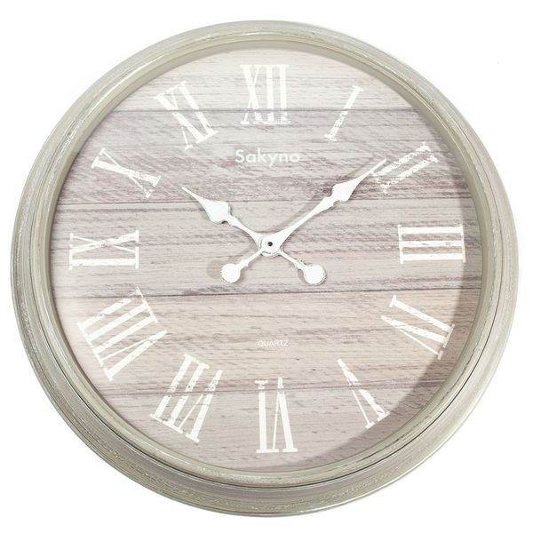 Sakyno XL 75cm Wall Clock (White Modern Industrial Effect)