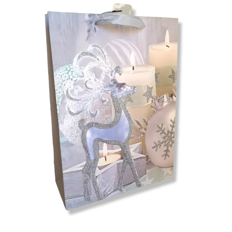 Silver Christmas Gift Bags With Glitter 41cm x 30cm Shop Today