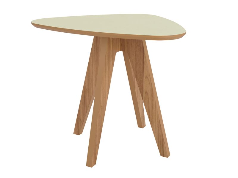 65cm Organic End Table - Off White/Freijo