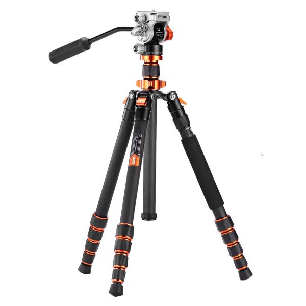 K&amp;F Omni Series 1.7m Lightweight Carbon Tripod O255C4+Hydraulic Video Head