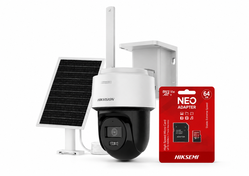 Hikvision 4MP Solar 4G PT Security Camera with 64GB HIKSEMI SD Card