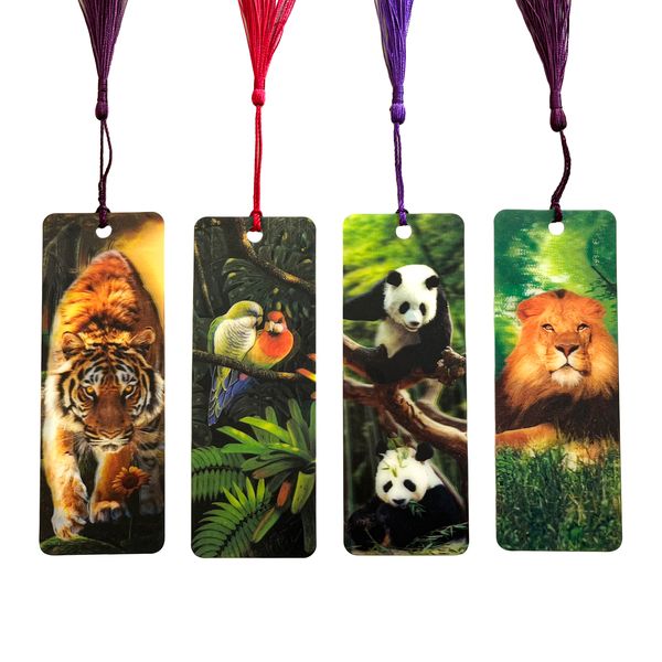 4 Pack - 3D Elegant Animal Bookmarks - Assorted #2