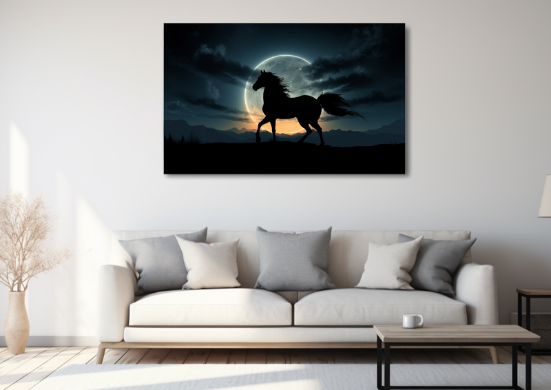 Canvas Wall Art - Horse Sihouette Abstract - HD0135