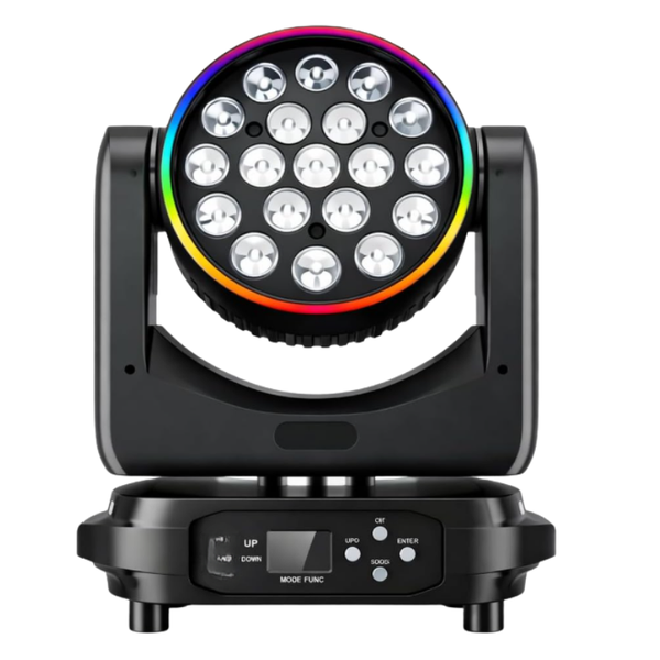 19x15W RGBW 4-in-1 Moving Head Stage Light - Beam/Wash/Zoom Effect