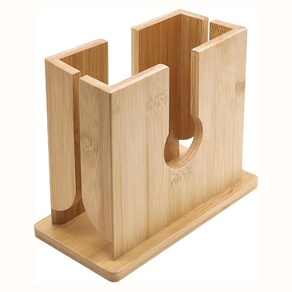 Wood Bagel Slicer Holder Cutter Bread