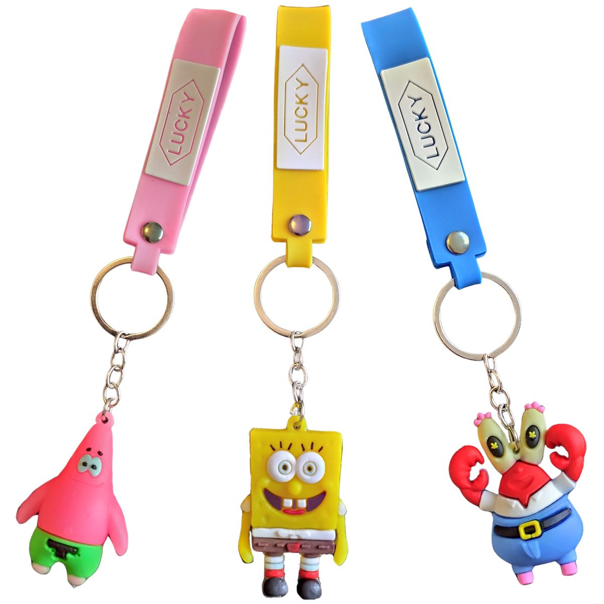 SpongeBob SquarePants Keychain and Keyring Set - Set of 3