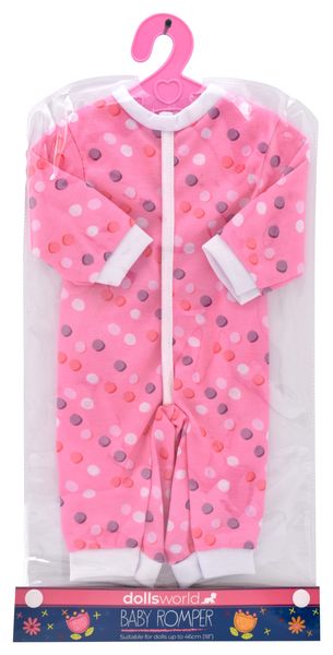 Baby Doll Clothes - Polka Dot Onesie Outfit for Pretend Play, Cute, Pink