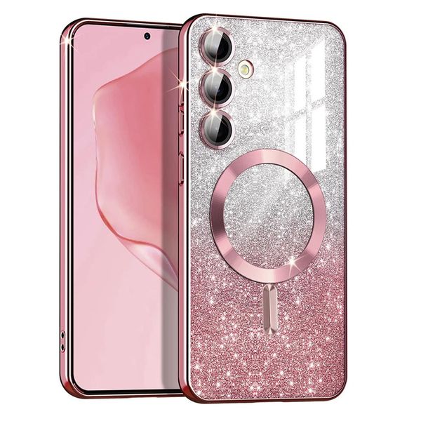Magnetic Glitter Plated TPU Phone Case Compatible With Samsung Galaxy A05S