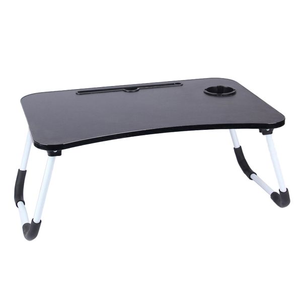 Laptop Table Stand Foldable Bed Table Tray Cup Holder Tablet Slot