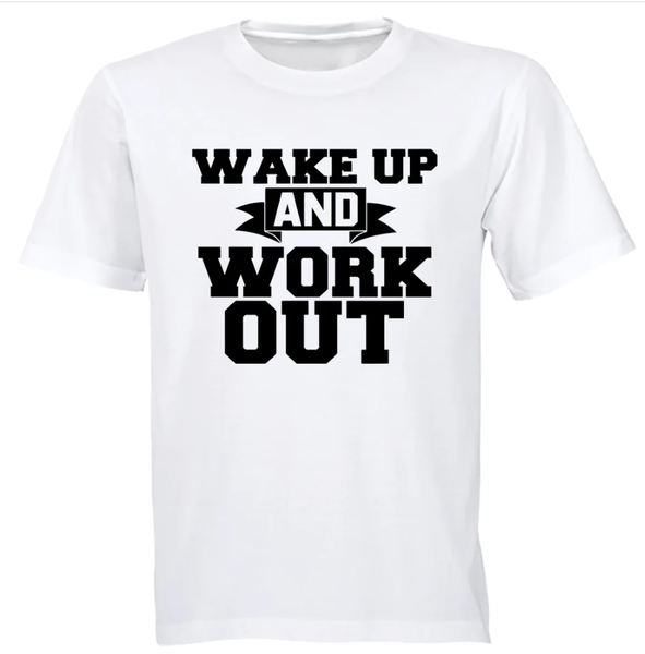 Wake Up and Work Out Gym T-shirt - White