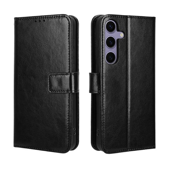 Flip Cover Compatible With Samsung Galaxy S24 Diamond Patterned Leather Case