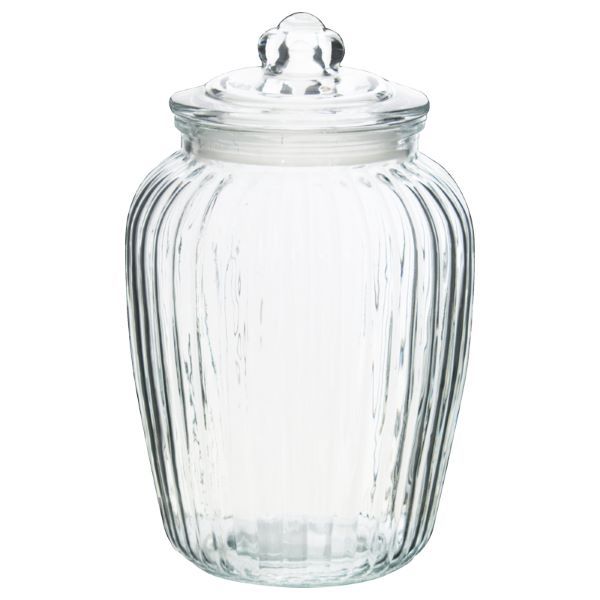 Cookie Jar - Ribbed Glass 2000ml