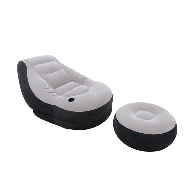 Intex Inflatable Ultra Lounge Chair With Cup Holder & Ottoman Set