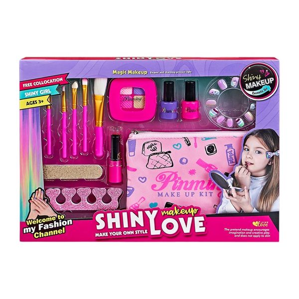 Shiny Love Nail and Makeup Set with a Bag