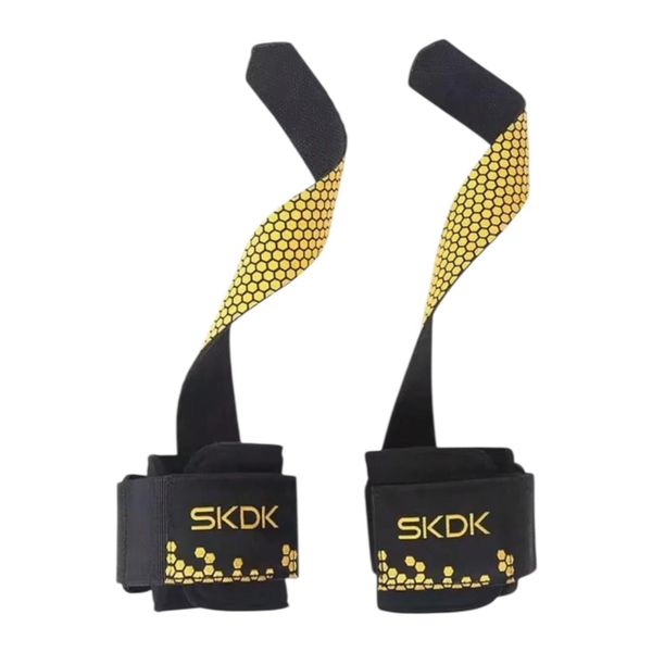 SKDK - Heavyweight Weight Lifting Straps with Wrist Support - Yellow