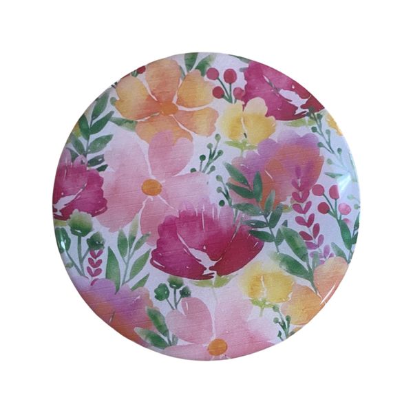 Cabinet Door Knob - Pink and Orange Flowers