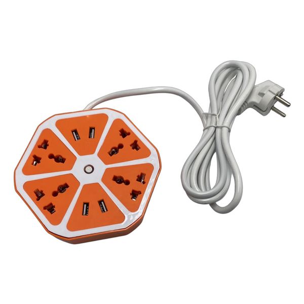 Hexagon Power Socket with USB Charger -JG23192