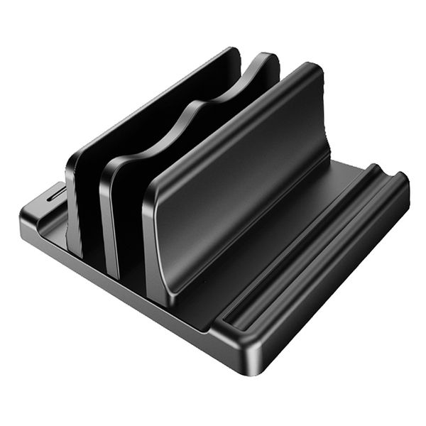 Vertical Laptop Stand, Double Desktop Stand Holder With Adjustable Dock