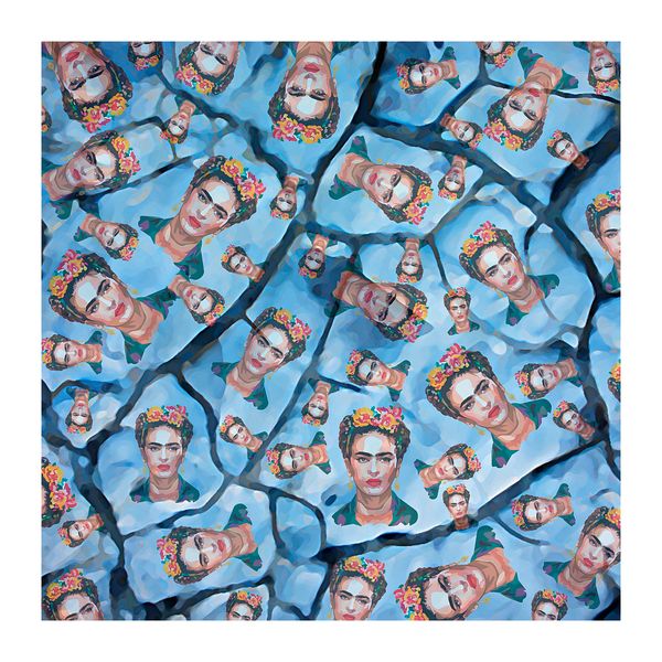 Frida Kahlo Blue Tiles Square Tablecloth