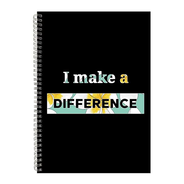 Difference A4 Notebook Spiral Lined Motivational Sayings Graphic Notepad141