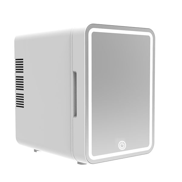 6L Mini Fridge with LED Mirror Door - USB Powered for Car or Office