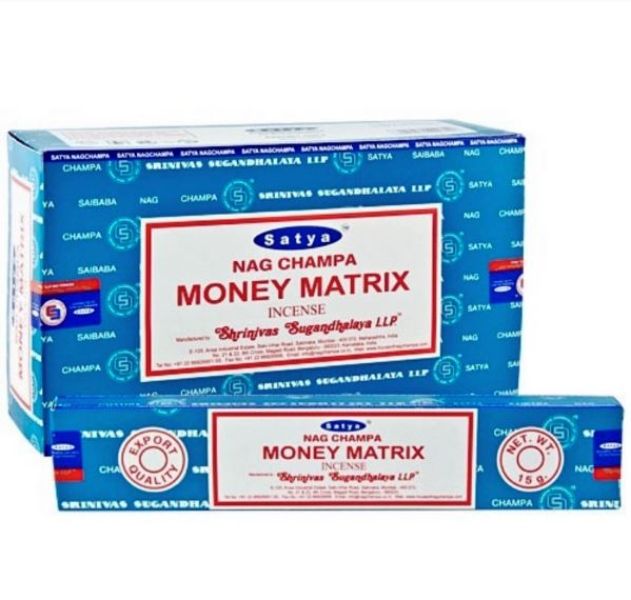 Satya Nag Champa Money Matrix Incense Sticks (6 Pack)