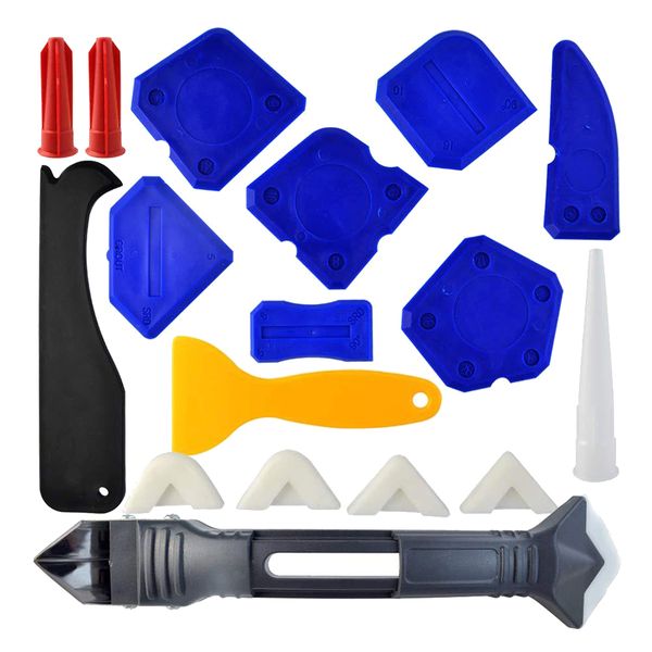 18 Piece Grout Scraper Caulking Tool Kit for Bathroom Kitchen Sealing