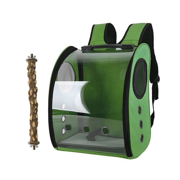 Parrot Bird Backpack with Visible Window and Perch Bird Travel Cage