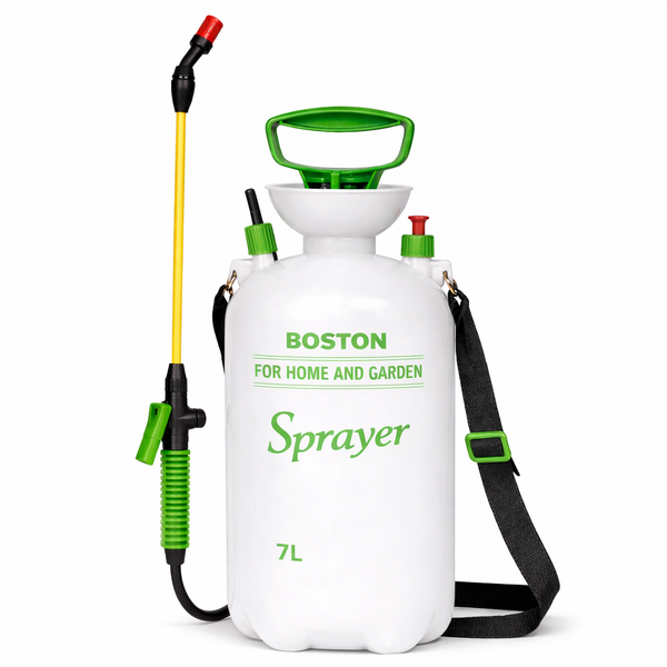 BOSTON Garden 7L Pressure Sprayer for Home &amp; Garden - Adjustable Spray Wand