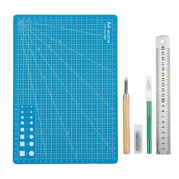 A4 Self-Healing Cutting Mat &amp; Precision Craft Tool Set - 5 Piece