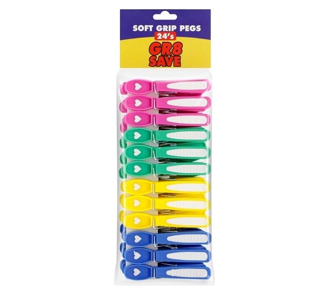 12 x Gr8 Save Soft Grip Pegs