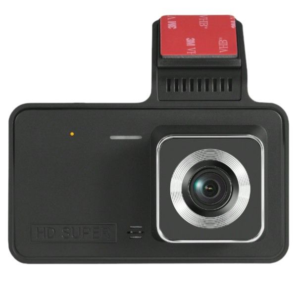 1080P HD Dual Lens Dash Camera With Night Vision &amp; Motion Detection - Black