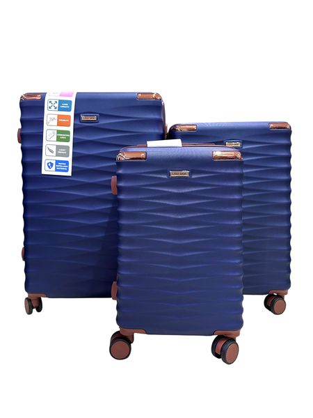 Loui Vani 28" Velora Travel Luggage (ABS28) - 3 Piece Set - Navy Blue