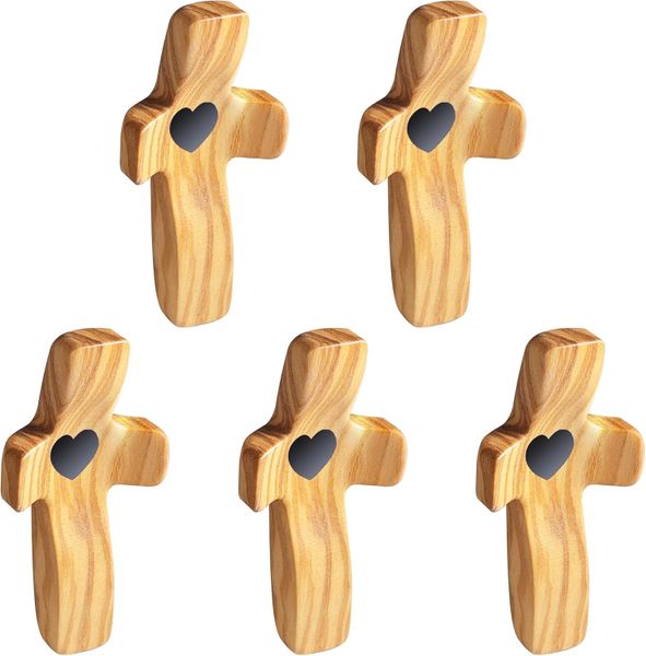 Cross My Heart - Wooden Pocket Stress Fidget Cross Christian Religious Gift