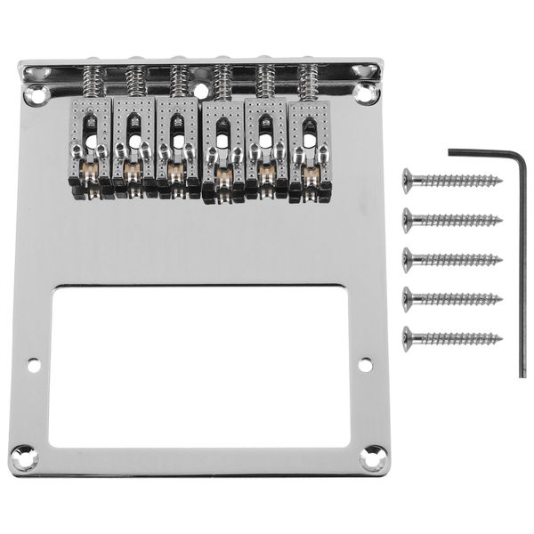 6 String Humbucker Guitar Bridge for Tele Telecaster Guitar (Chrome)