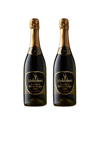 Melozhori Non-Alcoholic Sparkling White Grape Juice Pack of 2