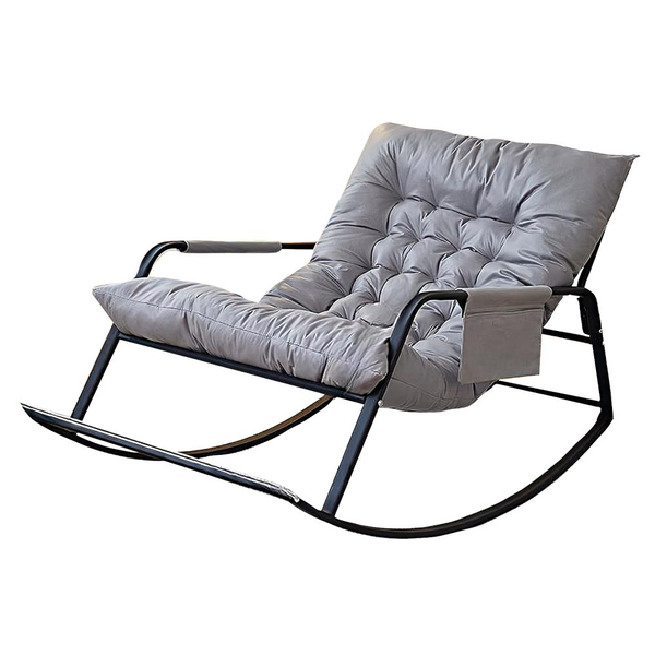 Adjustable Rocking Chair with Cushion Papasan Chair with Armrest Footrest
