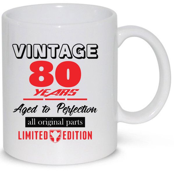 Vintage 80 Years Gift Mug
