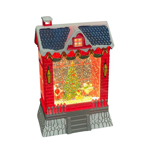 Light Up Christmas House with Santa, Tree &amp; Glitter Flow