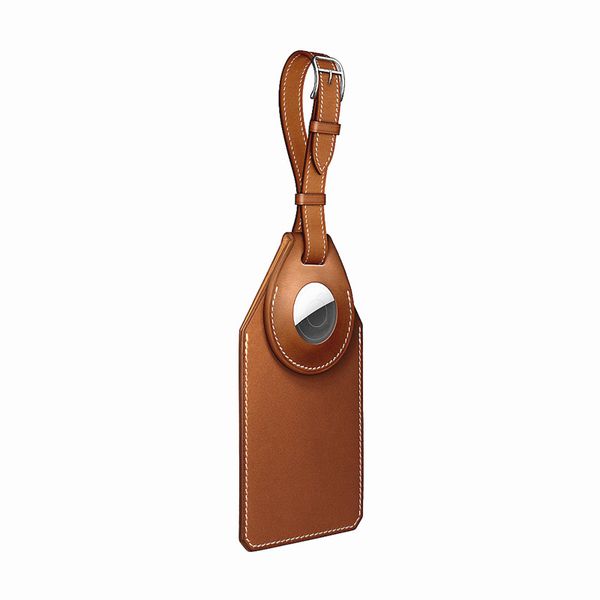 Case for Apple AirTag Fake Faux Leather Hang Key Ring Luggage Wrap Bag