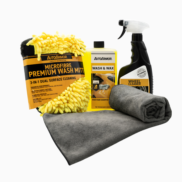 Auto Armor Car Wash Kit - Wash &amp; Wax, Wheel Cleaner &amp; Microfibre Mitt