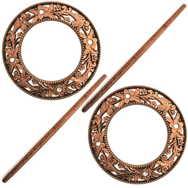 Curtain Tie Backs - Resin - Set of 2 - Brown Round