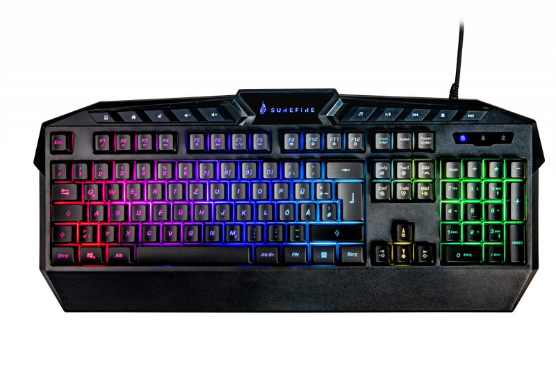 Surefire Kingpin RGB Multimedia Gaming Keyboard Qwertz | German